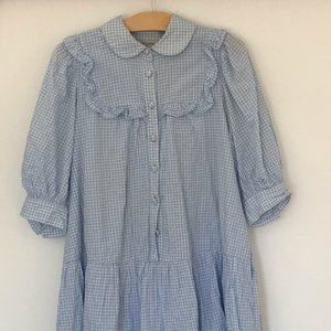 Sandy Liang x Target Size Small Gingham 3/4 Sleeve Shirtdress